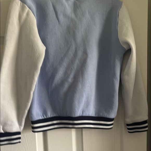 ❤️3 for $15!❤️ Blue and White London Varsity Jacket - Picture 5 of 6